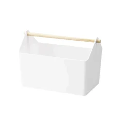 Bac de rangement blanc avec poignée