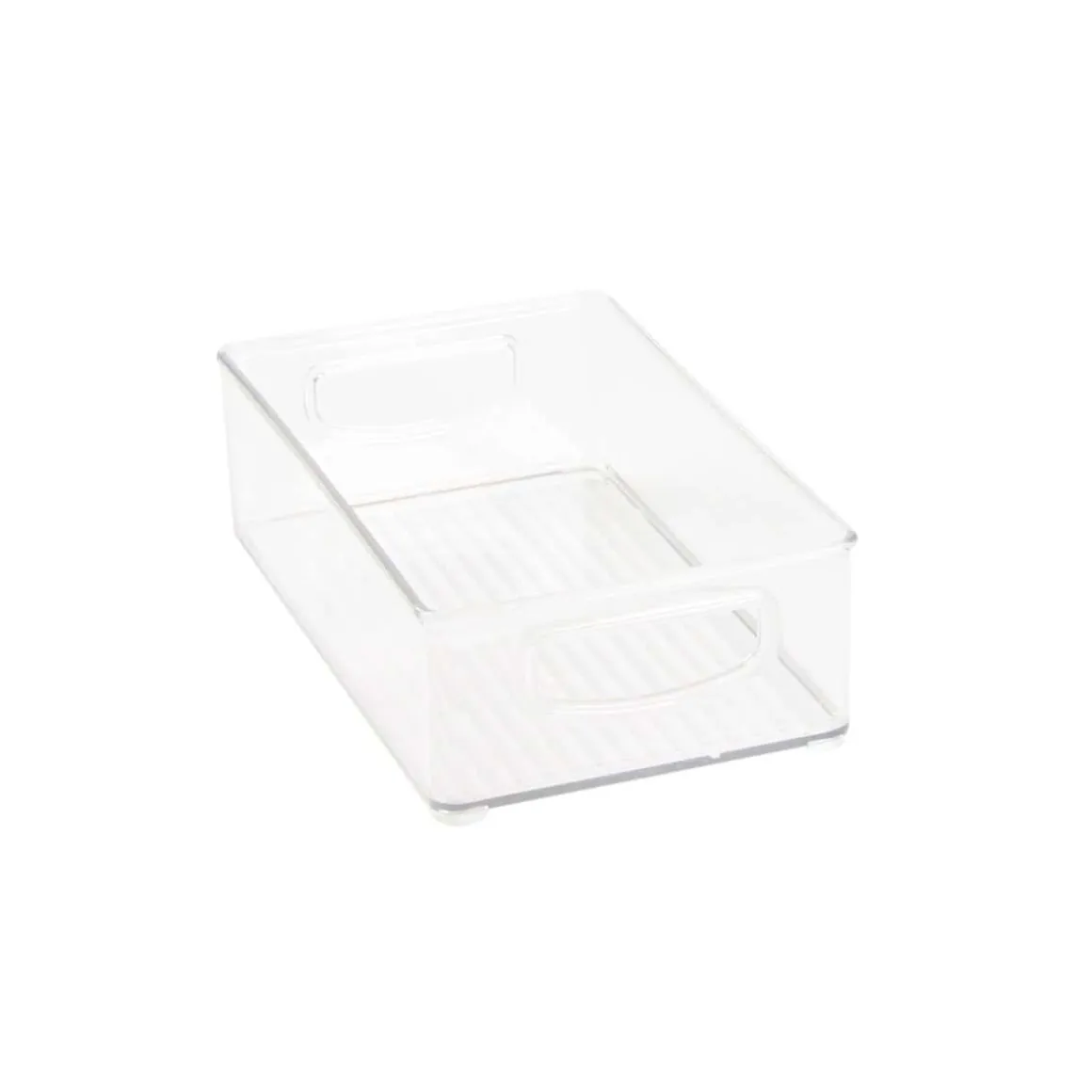 Bac en plastique M transparent et empilable pour organiser placards et tiroirs