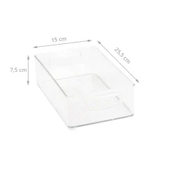 Bac en plastique M transparent et empilable pour organiser placards et tiroirs