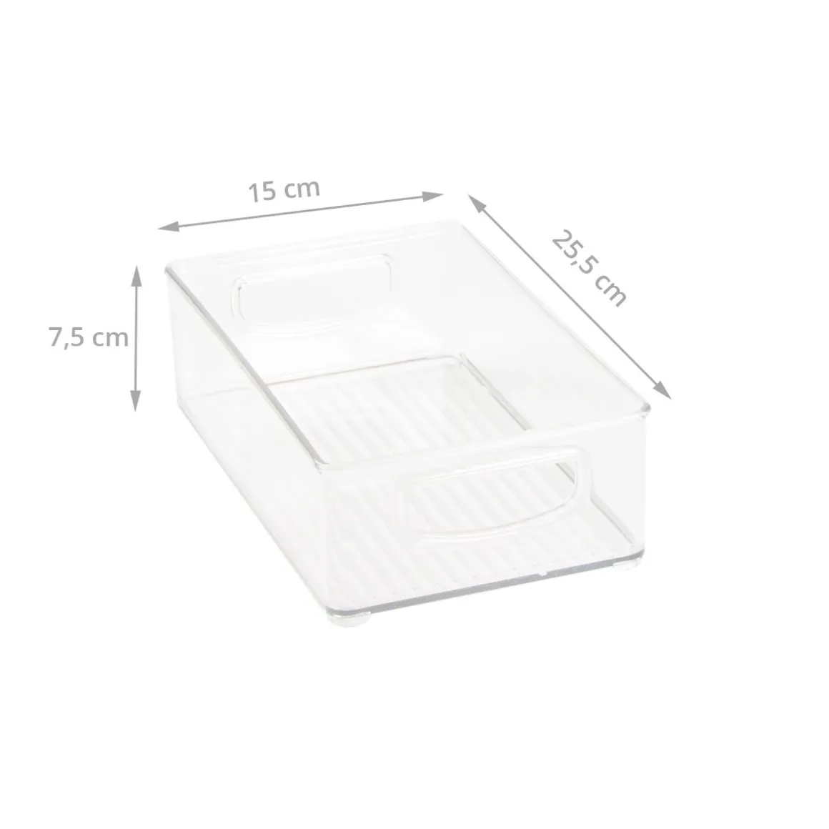 Bac en plastique M transparent et empilable pour organiser placards et tiroirs
