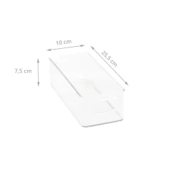 Bac en plastique S transparent et empilable pour organiser placards et tiroirs
