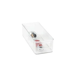 Bac en plastique S transparent et empilable pour organiser placards et tiroirs