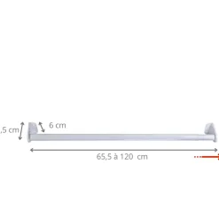 Barre de penderie extensible 66-120 cm