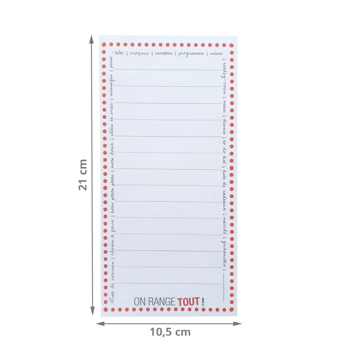 Bloc notes liste de course