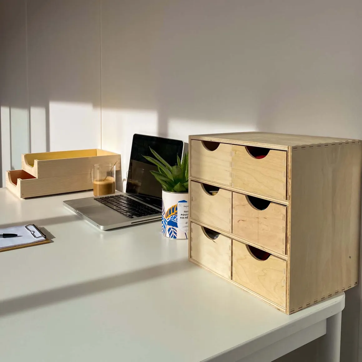 Bloc 6 tiroirs en bois