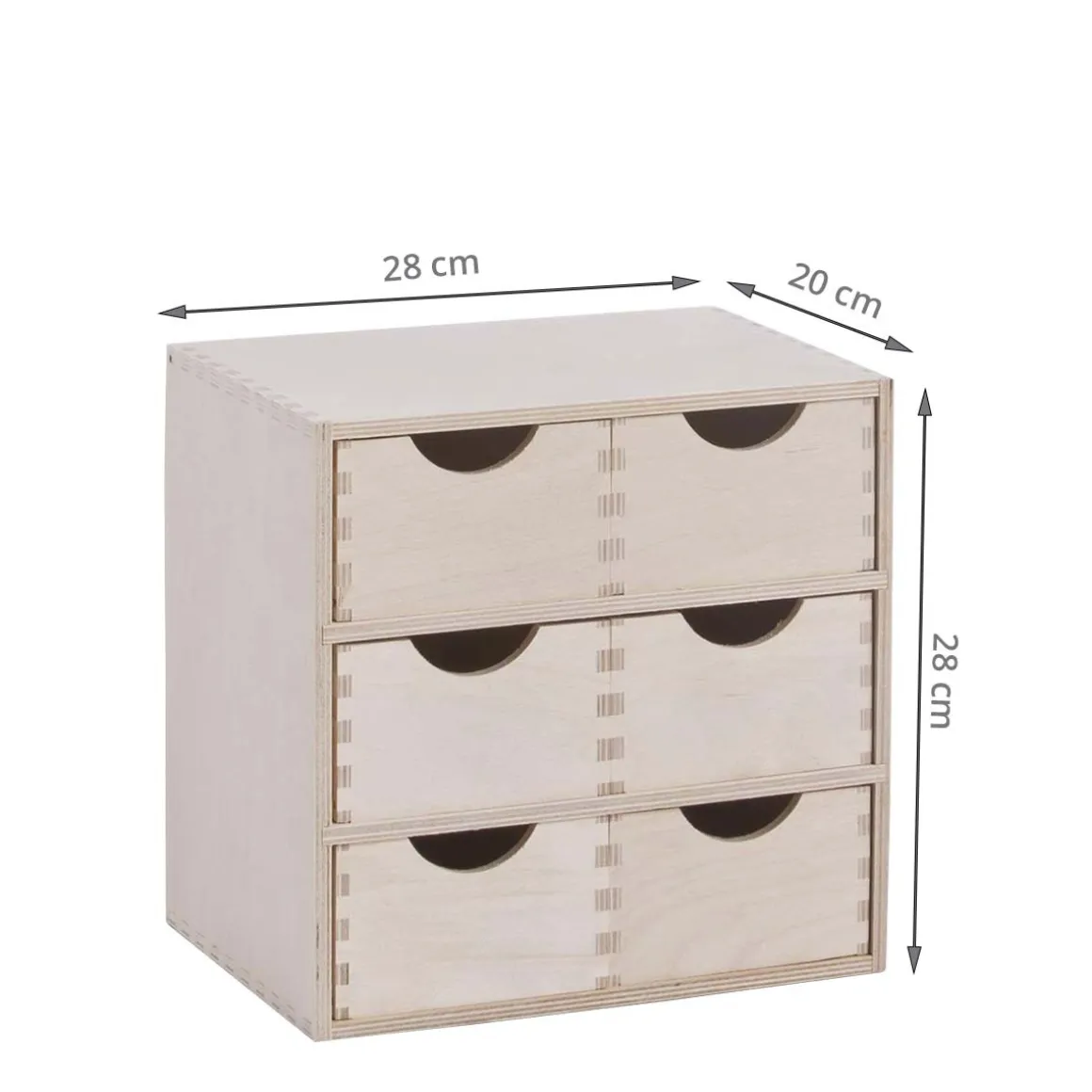 Bloc 6 tiroirs en bois