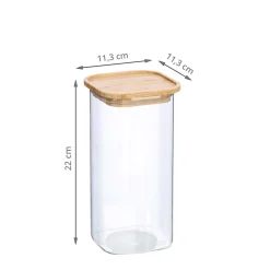 Bocal de conservation carré en verre 1,6 L