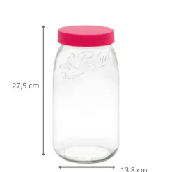 Bocal de conservation en verre 3L rouge