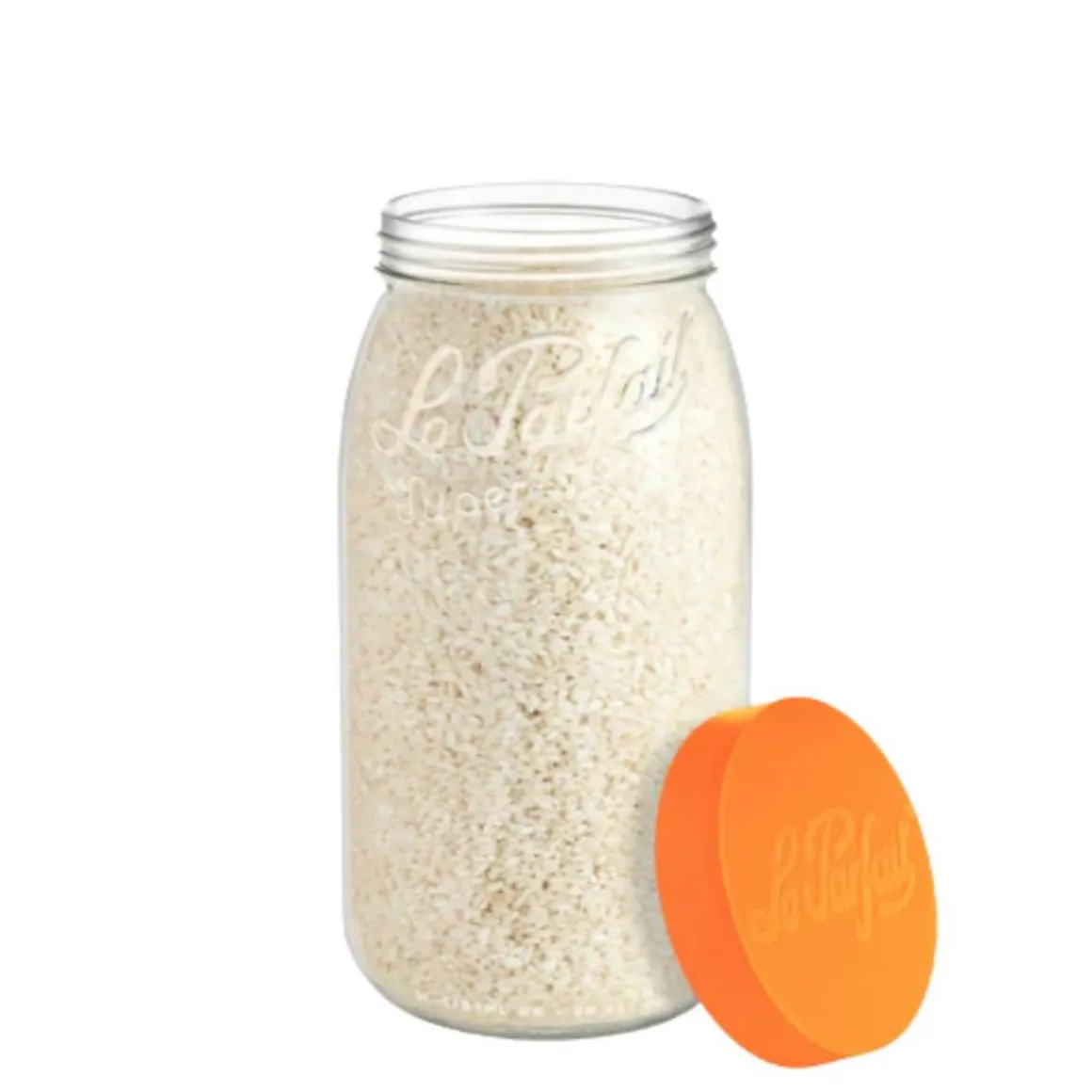 Bocal en verre avec couvercle 3L orange