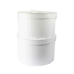 Boîte à chapeaux en carton blanc (M)