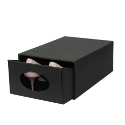 Boîte à chaussures coulissante en carton noir