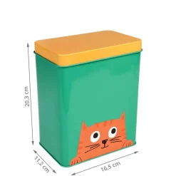 Boîte à croquettes chat métal
