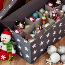 Boîte de rangement à compartiments pour boules de Noël