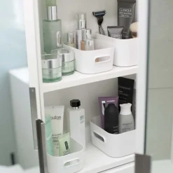 Boîte de rangement en plastique blanc pour cuisine ou salle de bain M