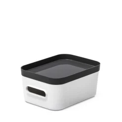 Boîte de rangement en plastique blanc pour cuisine ou salle de bain S