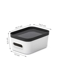 Boîte de rangement en plastique blanc pour cuisine ou salle de bain S
