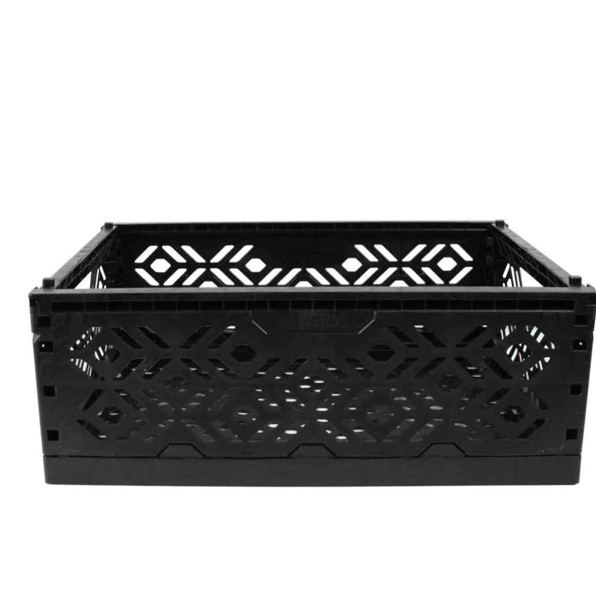 Cagette en plastique noir empilable et pliable