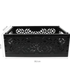 Cagette en plastique noir empilable et pliable