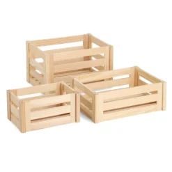 Caisse de rangement démontable en pin (L)