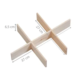 Caisse de rangement en bois à compartiments taille M
