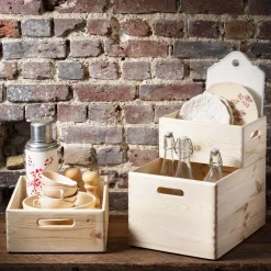 Caisse de rangement en bois. Taille L