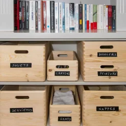 Caisse de rangement en bois. Taille L