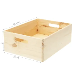 Caisse de rangement en pin brut. Taille M