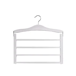 Cintre en bois blanc pour 4 pantalons