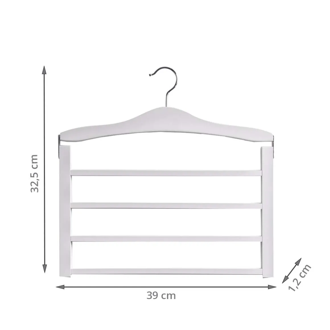 Cintre en bois blanc pour 4 pantalons