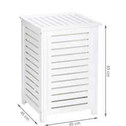 Coffre à linge sale en bois blanc