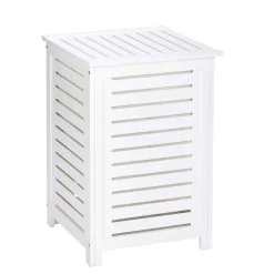 Coffre à linge sale en bois blanc