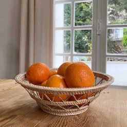 Corbeille à fruits en rotin tressé