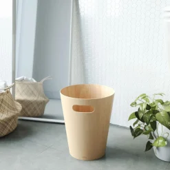 Corbeille à papier en bois naturel