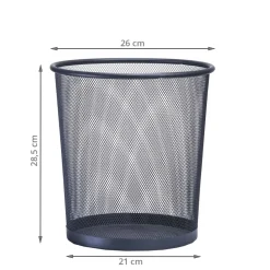 Corbeille à papier en maille métallique noire