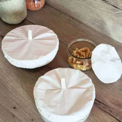 3 couvercles alimentaires en coton bio S