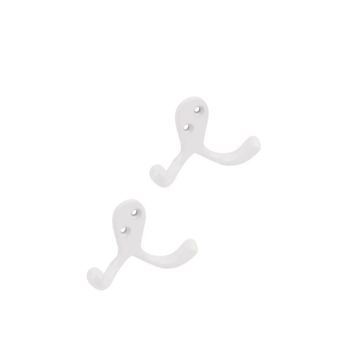 Double crochet en métal blanc Lot de 2