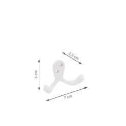 Double crochet en métal blanc Lot de 2