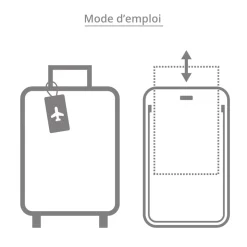 Etiquette de bagage rectangulaire en plastique turquoise