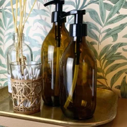 Flacon en verre ambré avec pompe 500 ml