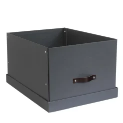 Grande boîte de rangement en carton gris anthracite