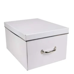 Grande boîte de rangement en carton blanc