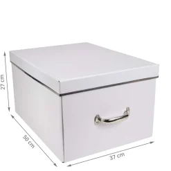 Grande boîte de rangement en carton blanc