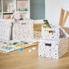 Grande boîte de rangement à pois format A4