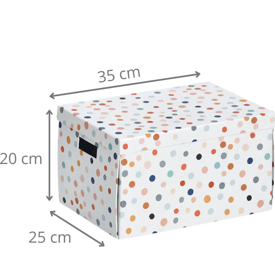 Grande boîte de rangement à pois format A4