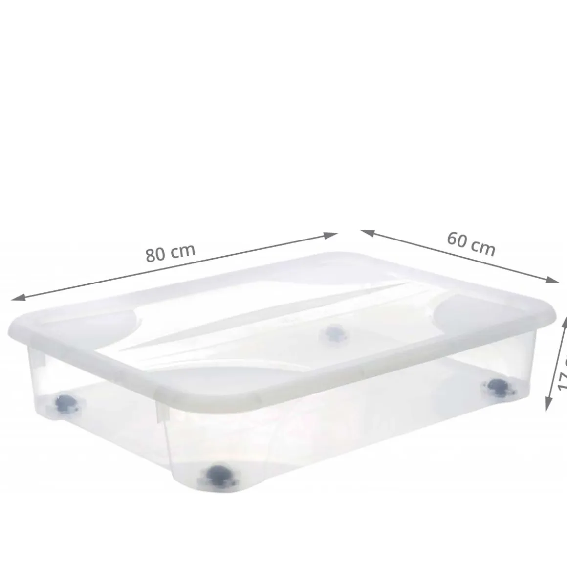 Grande boîte sous le lit à roulettes 60 litres