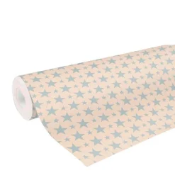 Gros rouleau de papier cadeau 50 mètres kraft à étoiles