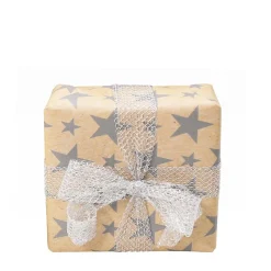 Gros rouleau de papier cadeau 50 mètres kraft à étoiles