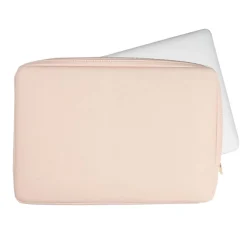 Housse pour ordinateur 15 pouces en simili cuir rose poudré