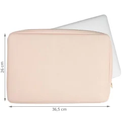 Housse pour ordinateur 15 pouces en simili cuir rose poudré