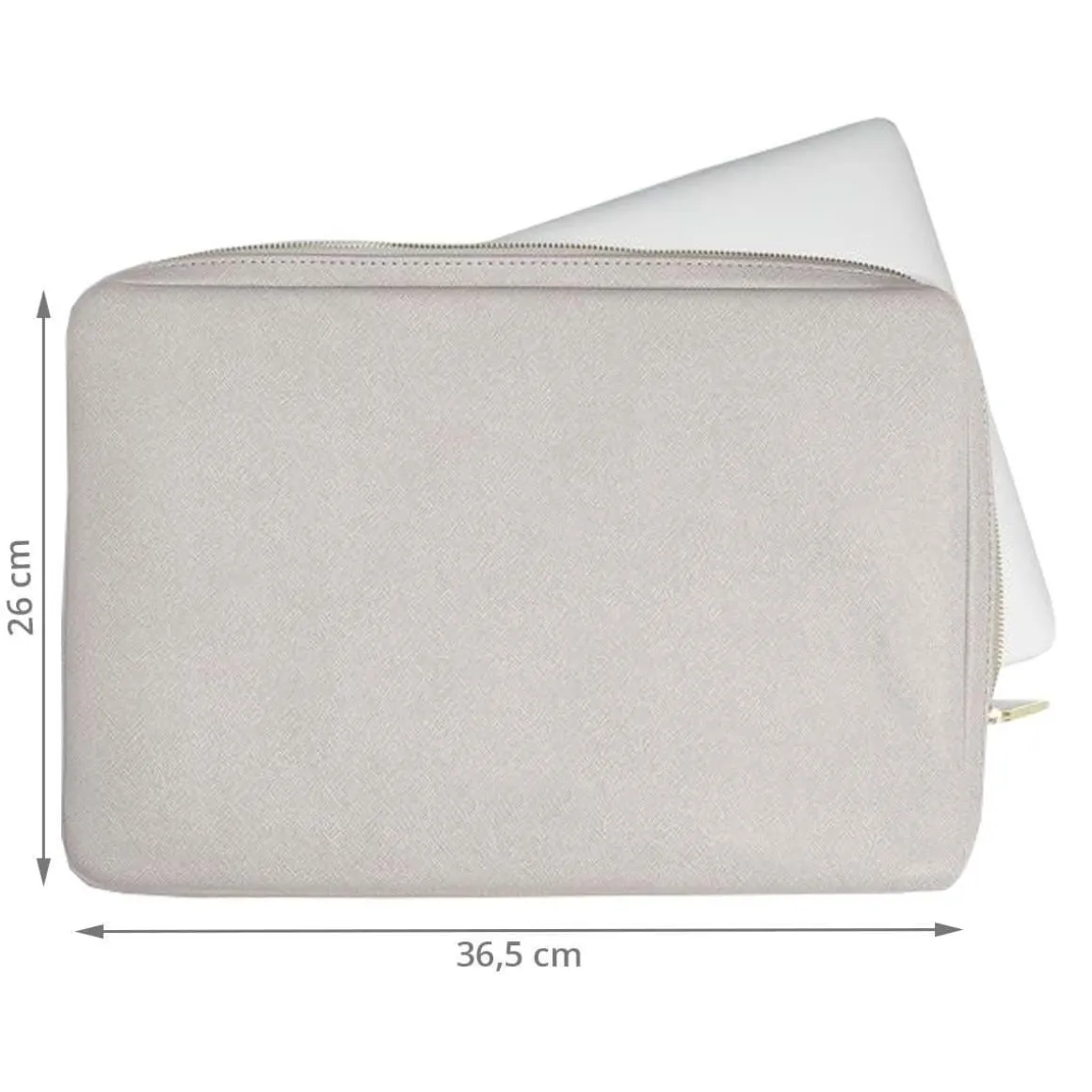 Housse pour ordinateur 15 pouces en simili cuir gris clair